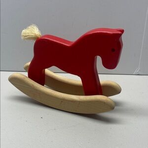 Red Wooden Rocking Horse Toy